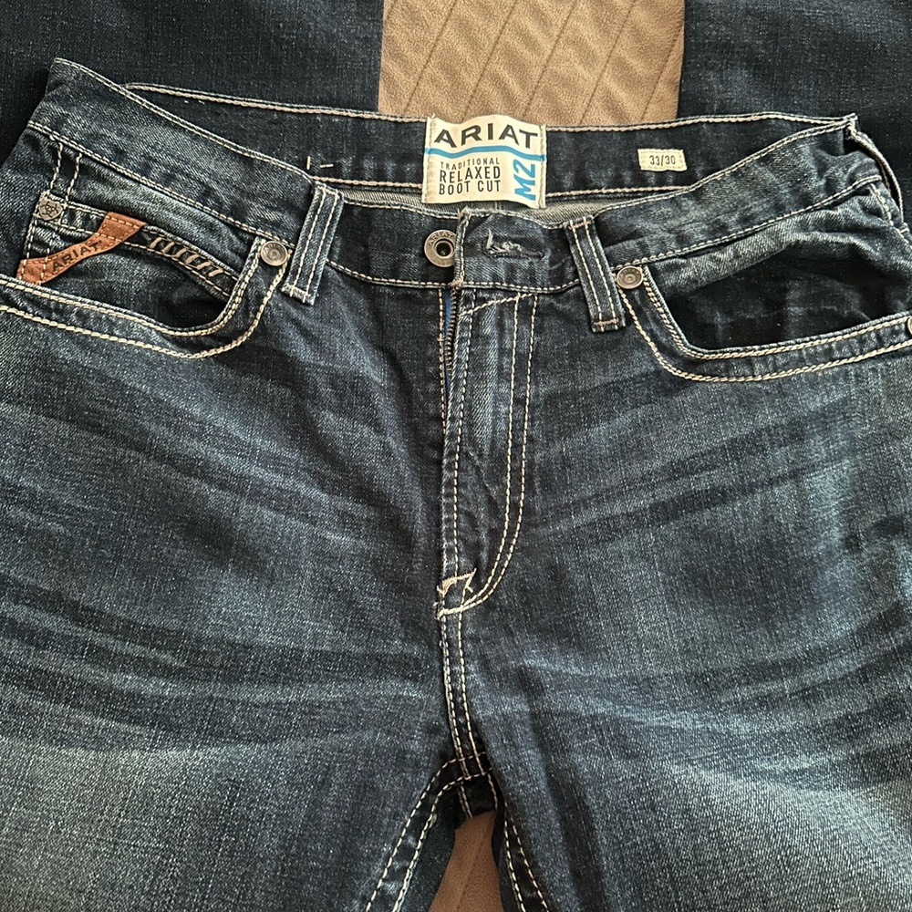 Ariat Men's Bootcut Jeans in Dark Blue Denim